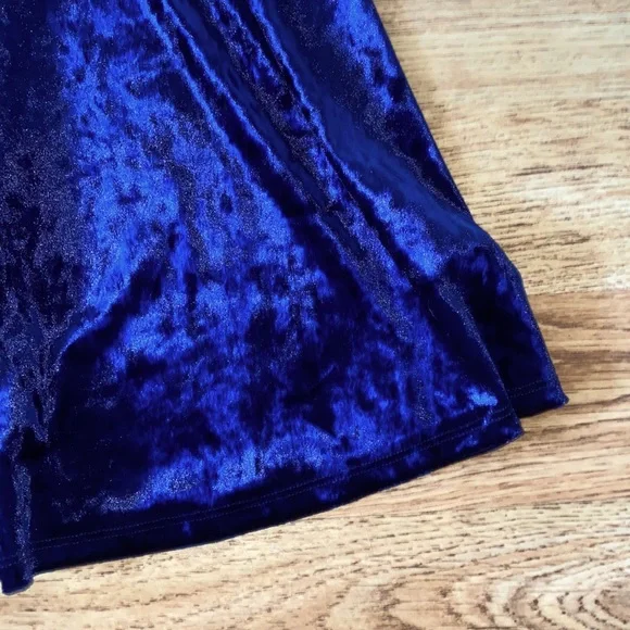 NWT | H&M | Navy Blue Crushed Velvet Dress - Picture 2 of 4